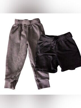 Cat & Jack Gray Joggers and Black Drawstring Shorts Set